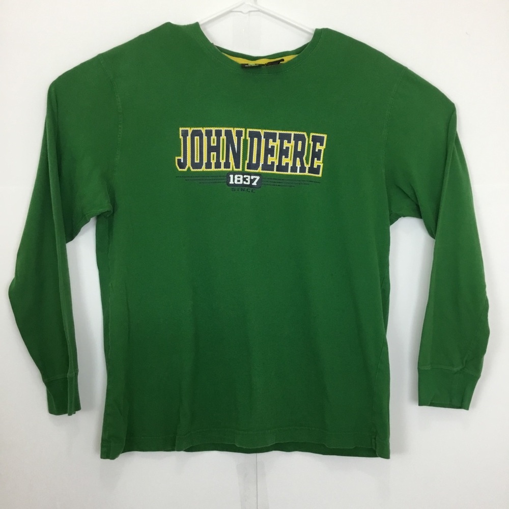 John Deere Green Long Sleeve Shirt with Yellow Logo